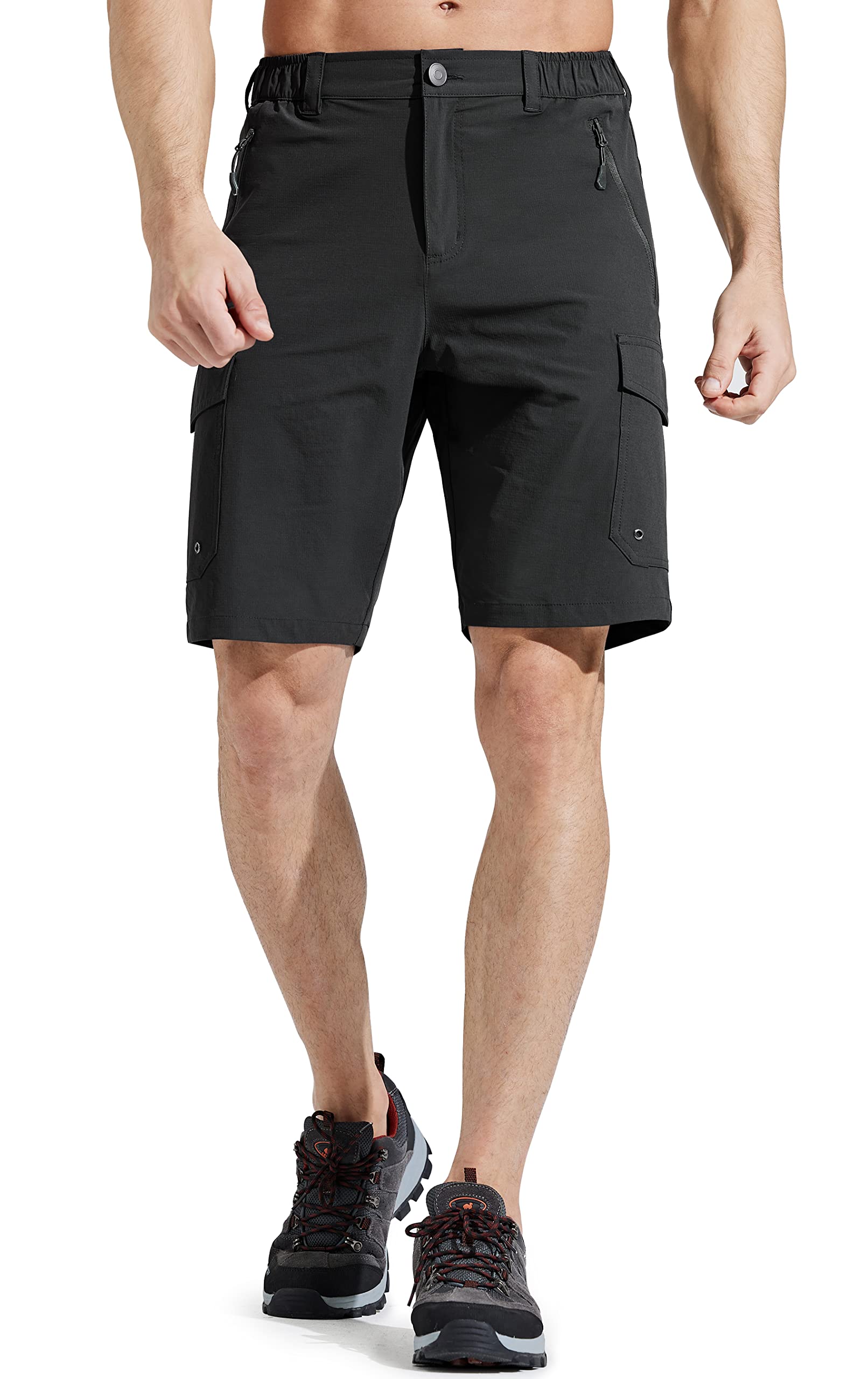 Comallan Pantaloni Corti Uomo Cargo Shorts Asciugatura Rapida da Trekking Montagna Bermuda con Cerniera Tasche