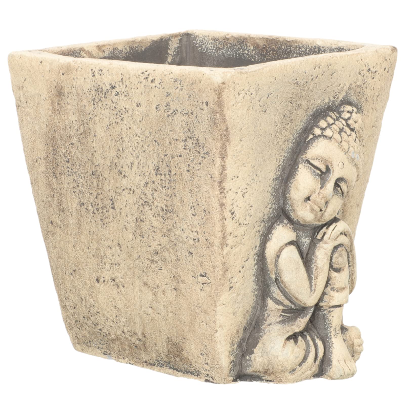Pot de fleurs tête de Bouddha en ciment pour succulente et décoration balcon