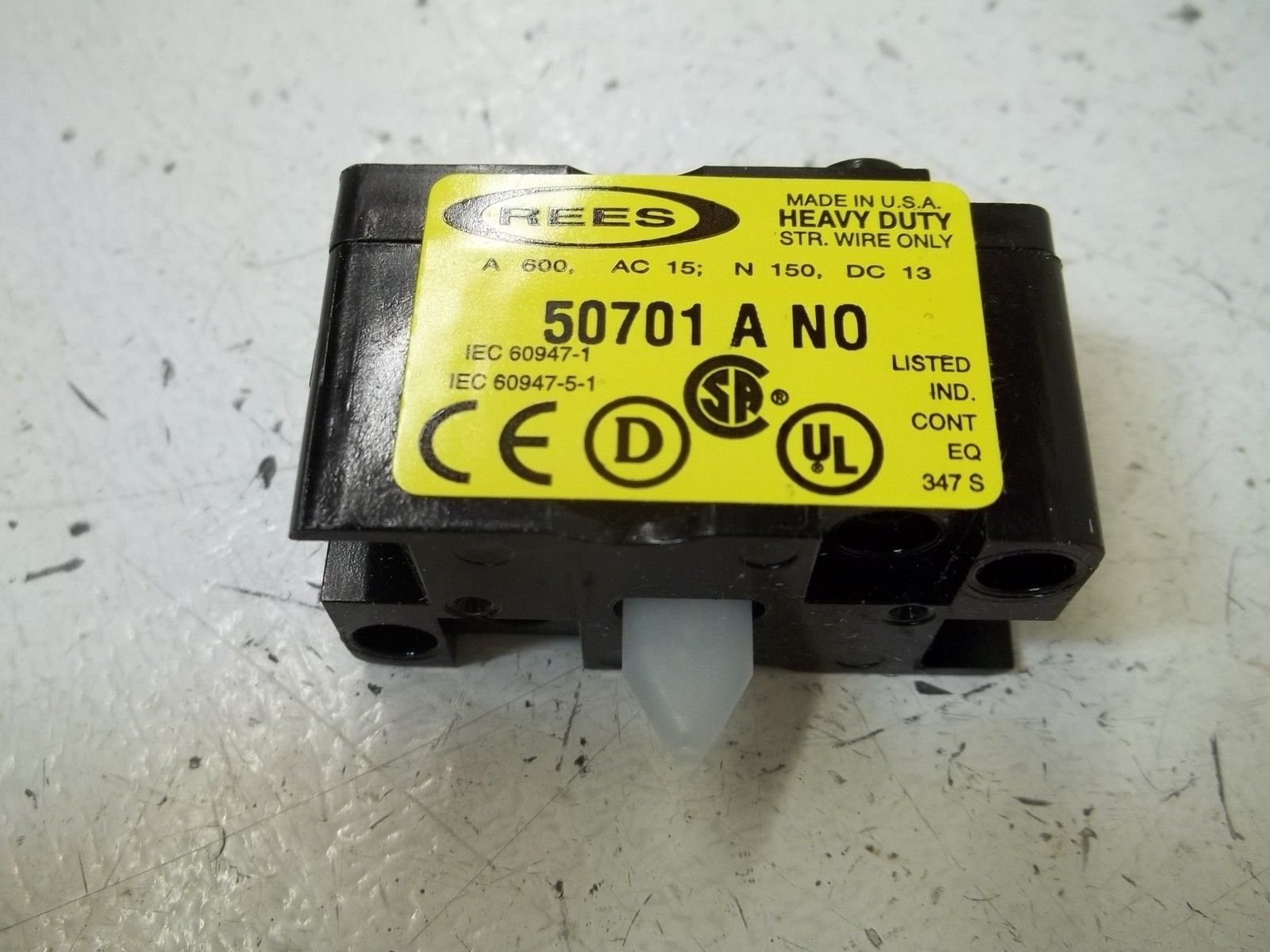 REES 50701-000 1NO, 14AWG, Screw CLAMP, Contact Block