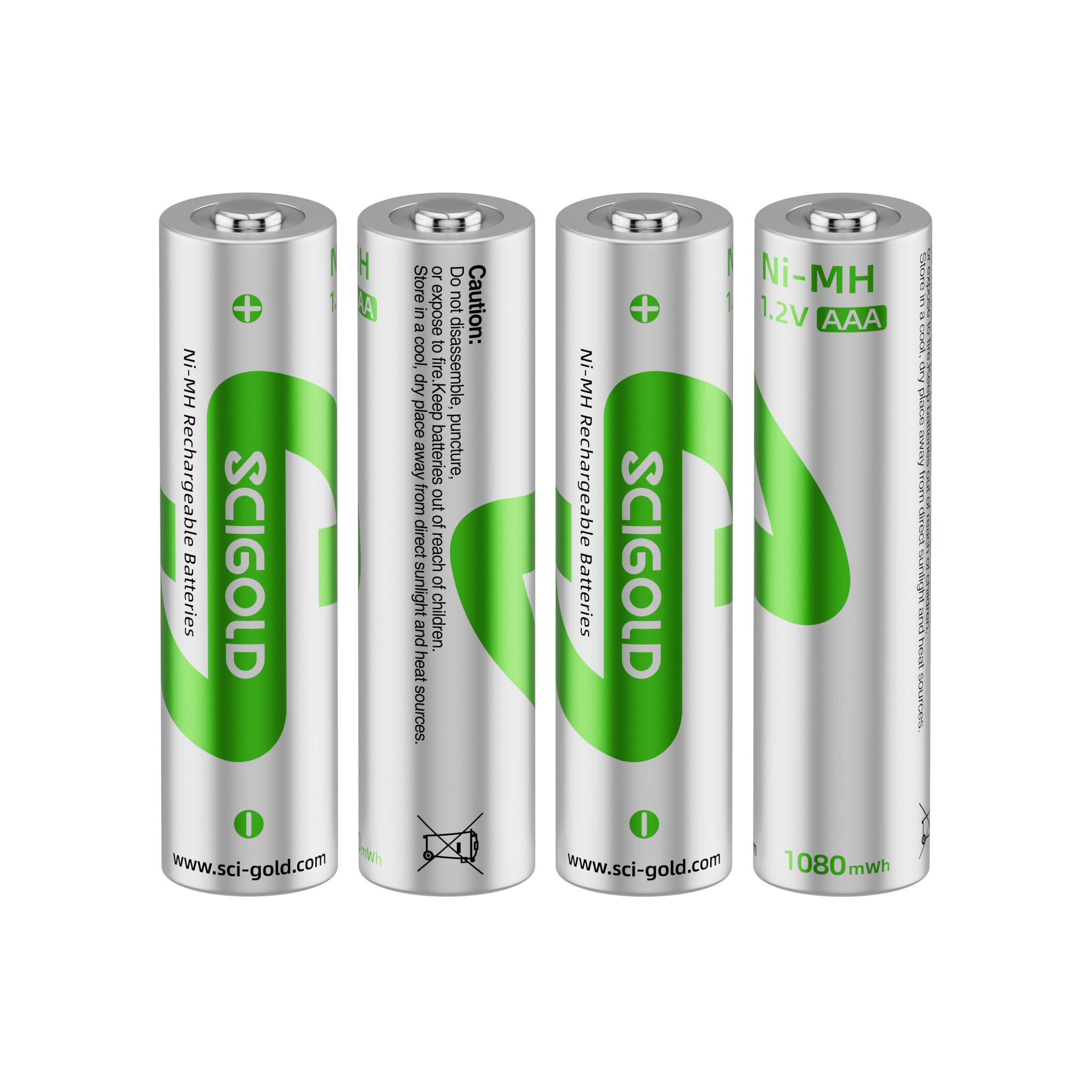 Rechargeable AAA Batteries 4 Pack 1080mWh High Capacity NiMH 1 2V Pre-Charged Low Self-Discharge Batteries for Long-Lasting Power