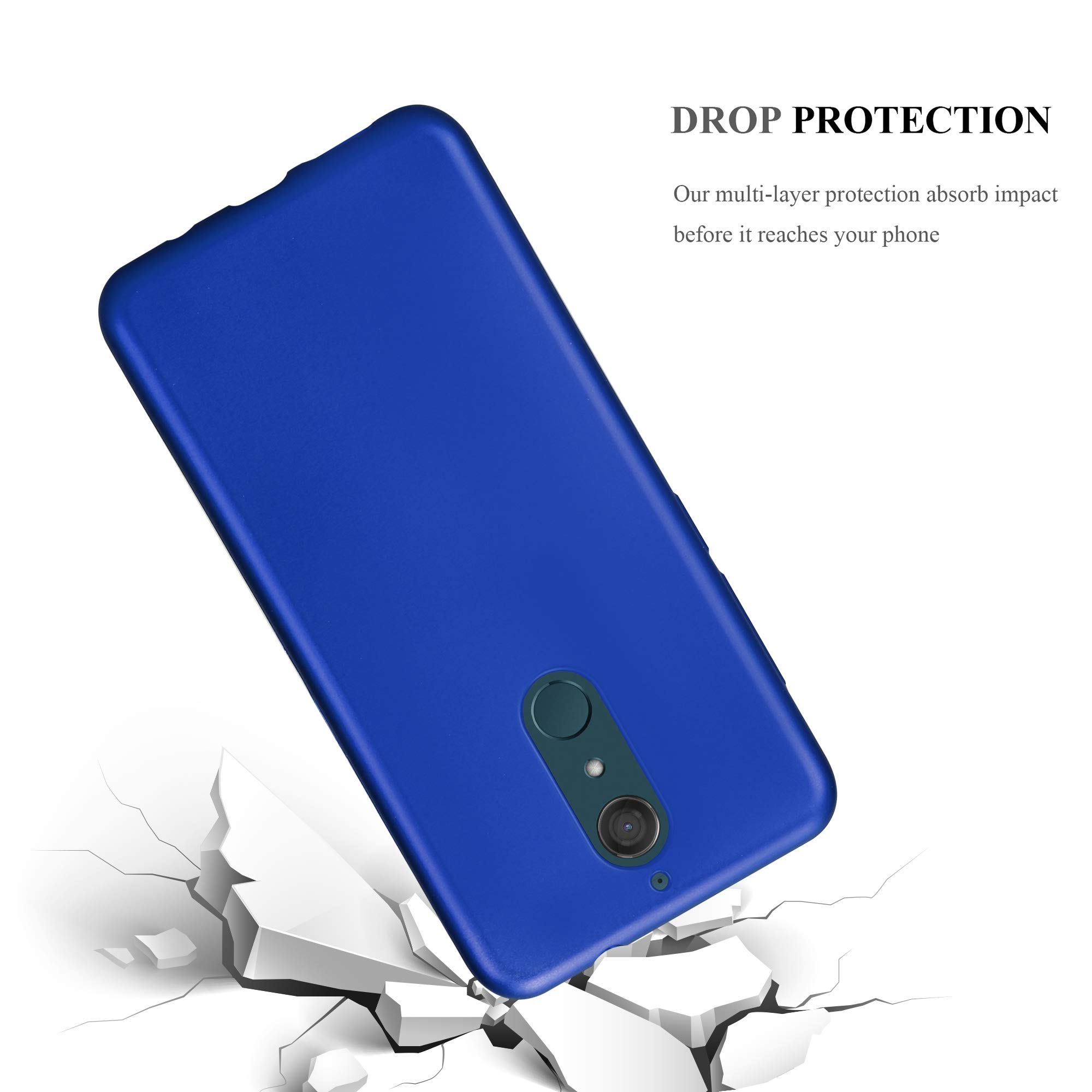 Cadorabo Custodia per WIKO VIEW XL in AZZURRO METALLICO - Morbida Cover Protettiva Sottile di Silicone TPU con Bordo Protezione - Ultra Slim Case Antiurto Gel Back Bumper Guscio