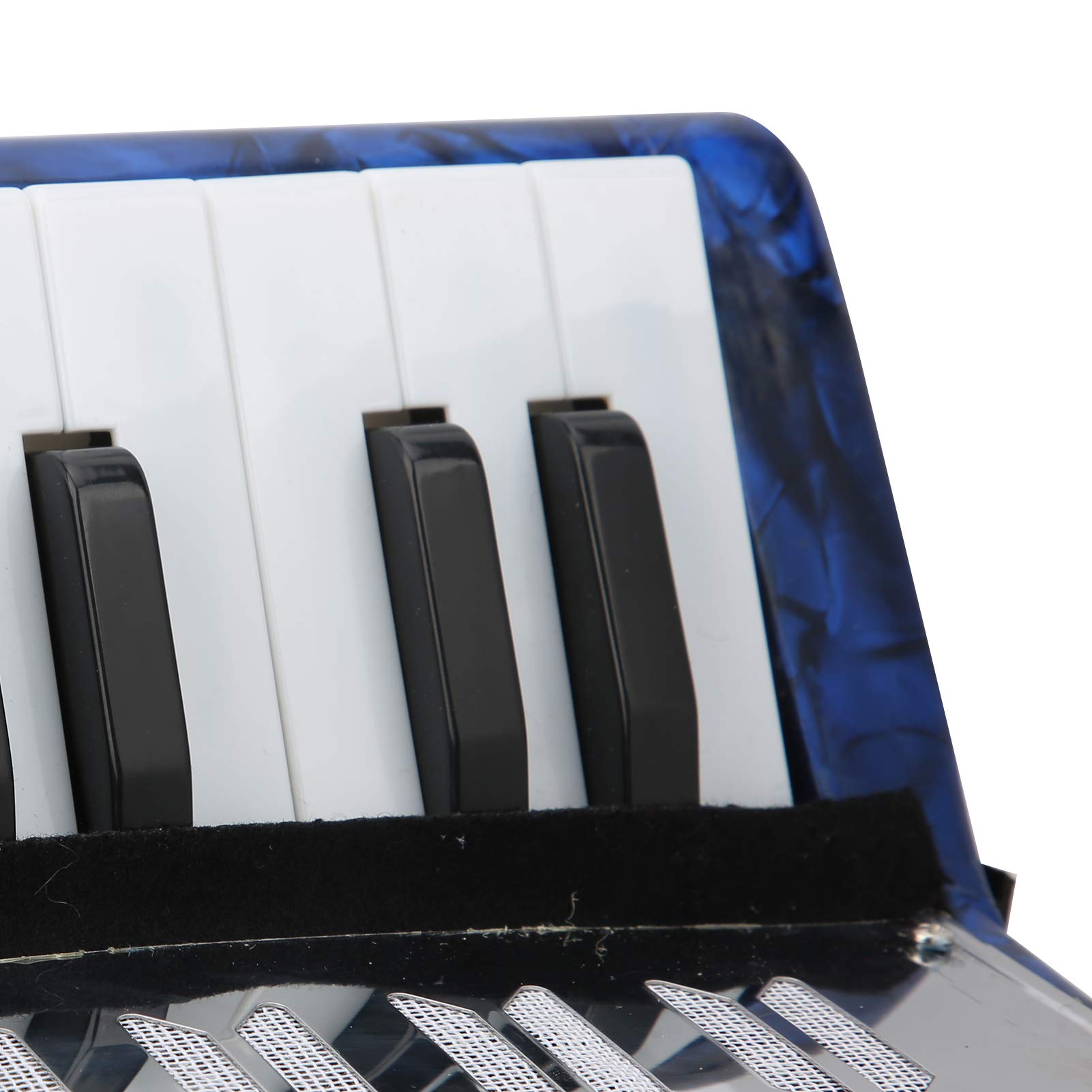 Generic Instrumento Musical de Acordeón de 17 Teclas para Niños Estudiantes Principiantes Artistas Profesionales Material ABS de Color Azul Profundo Diseño Liviano y