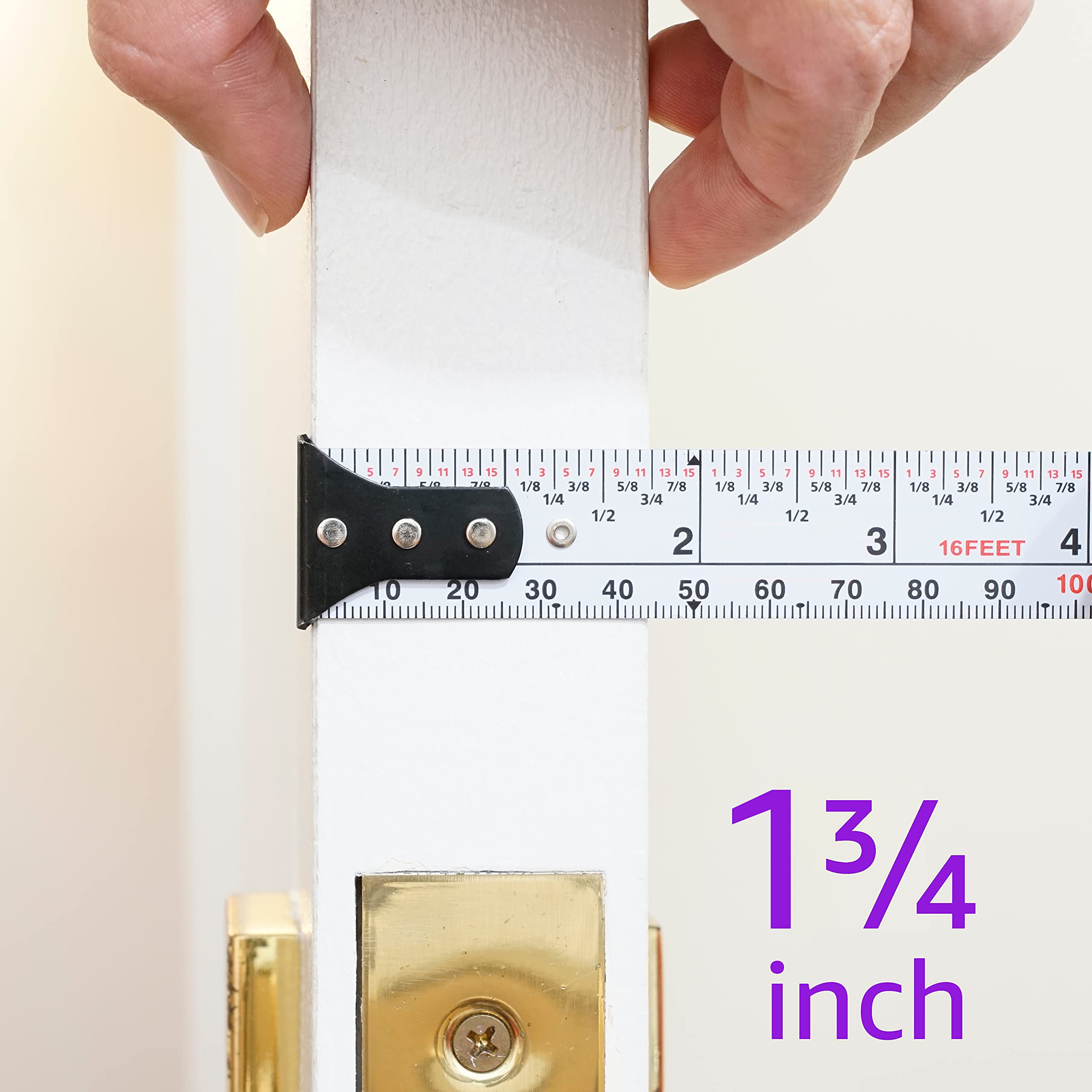 Ganchos robustos para colgar ropa, bolsos y sombreros en puertas delanteras de 4,4 cm, paquete doble, capacidad de 6,8 kg, acero inoxidable y madera de pino natural.