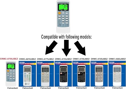 Miniatura 2 de Repuesto para control remoto de aire acondicionado afilado Número de modelo CRMC-A805JBEZ CRMC-A663JBEZ funciona para CV-P09FL CV-P09FX CV-P09LX