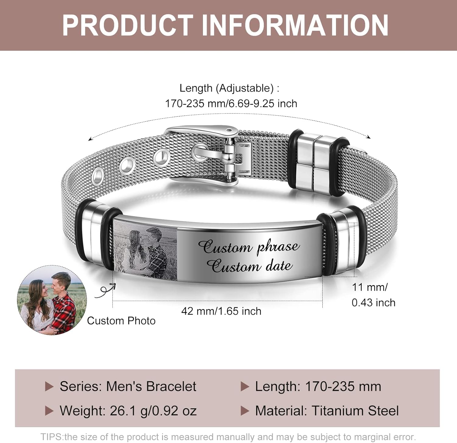 Personalized Bracelet for Men Women Custom Engraved Bracelet for Men Women Matching Bracelets for Couples Custom Jewelry Gifts