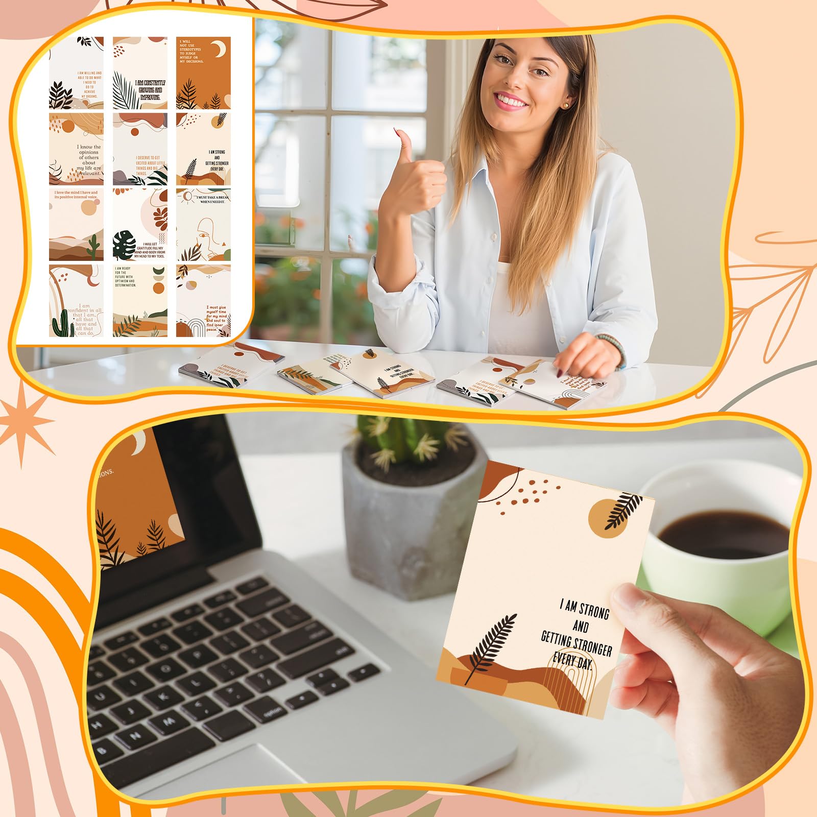 Eaasty 60 unidades de notas adhesivas para la salud mental, bloc de notas inspiradoras para adultos compañeros de trabajo, alivio del estrés, cuidado personal, aliento, regalo positivo