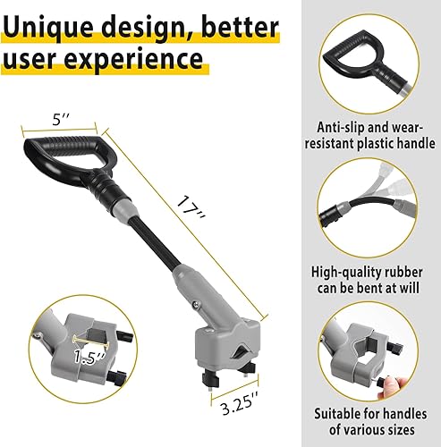 Miniatura 2 de Mango de pala universal, elasticidad que reduce la tensión, mango ergonómico para ahorrar espalda, accesorio para palas de nieve, rastrillos,