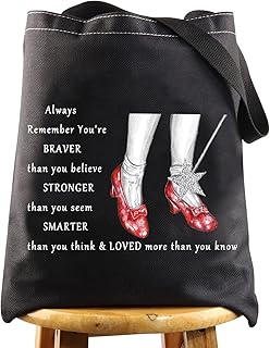 LEVLO Wizard Dorothy Cosmetic Make up Bag You Are Braver Stronger Smarter Than You Think Gift Dorothy Ruby Red Slippers Makeup Zipper Pouch Bag For Women Girls, Dorothy BT, Tote Bag