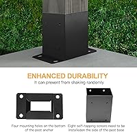 Vista 5 de Base de poste de 4 x 4, 10 unidades, tamaño interior de 3.6"x3.6" Base para Poste de Terraza, Soportes de Poste de Metal Resistente
