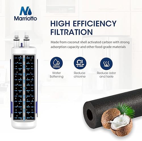 Miniatura 4 de MARRIOTTO Filtro de agua para refrigerador MRW1 compatible con Whirlpool W10295370A, EDR1RXD1, filtro 1, W10295370, P4RFWB, P8RFWB2L, 46-9930,