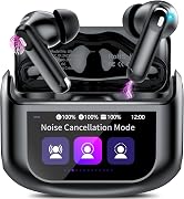 Wireless Earbuds, Bluetooth 5.4 Headphones with Multifunctional Touch Screen, 48H Bass Stereo Ear Buds with ANC/ENC Noise Cancelling/Transparency Mode, IPX7 Earphones with 5 EQ Modes for iOS Android