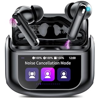 Wireless Earbuds, Bluetooth 5.4 Headphones with Multifunctional Touch Screen, 48H Bass Stereo Ear Buds with ANC/ENC Noise Cancelling/Transparency Mode, IPX7 Earphones with 5 EQ Modes for iOS Android - Amazon product rated Grade B