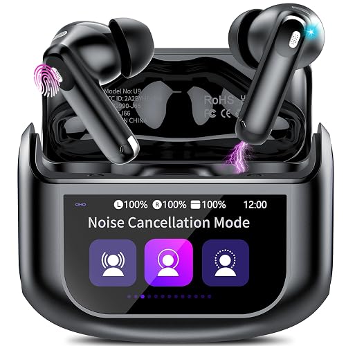 Wireless Earbuds, Bluetooth 5.4 Ear buds with Multifunctional Touch Screen, 48H HiFi Stereo Headphones with ANC/ENC Noise Cancelling/Transparency Mode, IPX7 Earphones with 5 EQ Modes for iOS Android