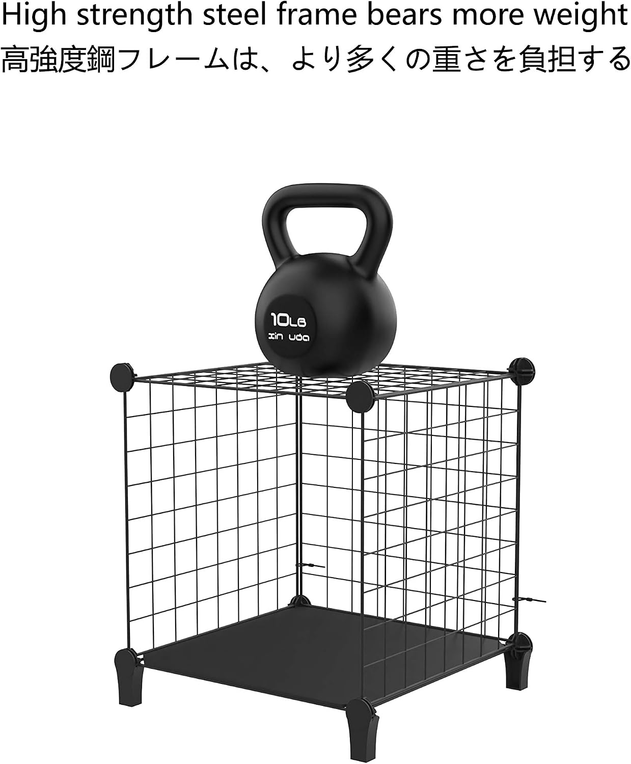 SIMPDIY Bookshelf Portable Storage 16 Cubes Black Wire Grid Wire Cube Storage Space-Saving Metal Organizer Wire Modular Shelf