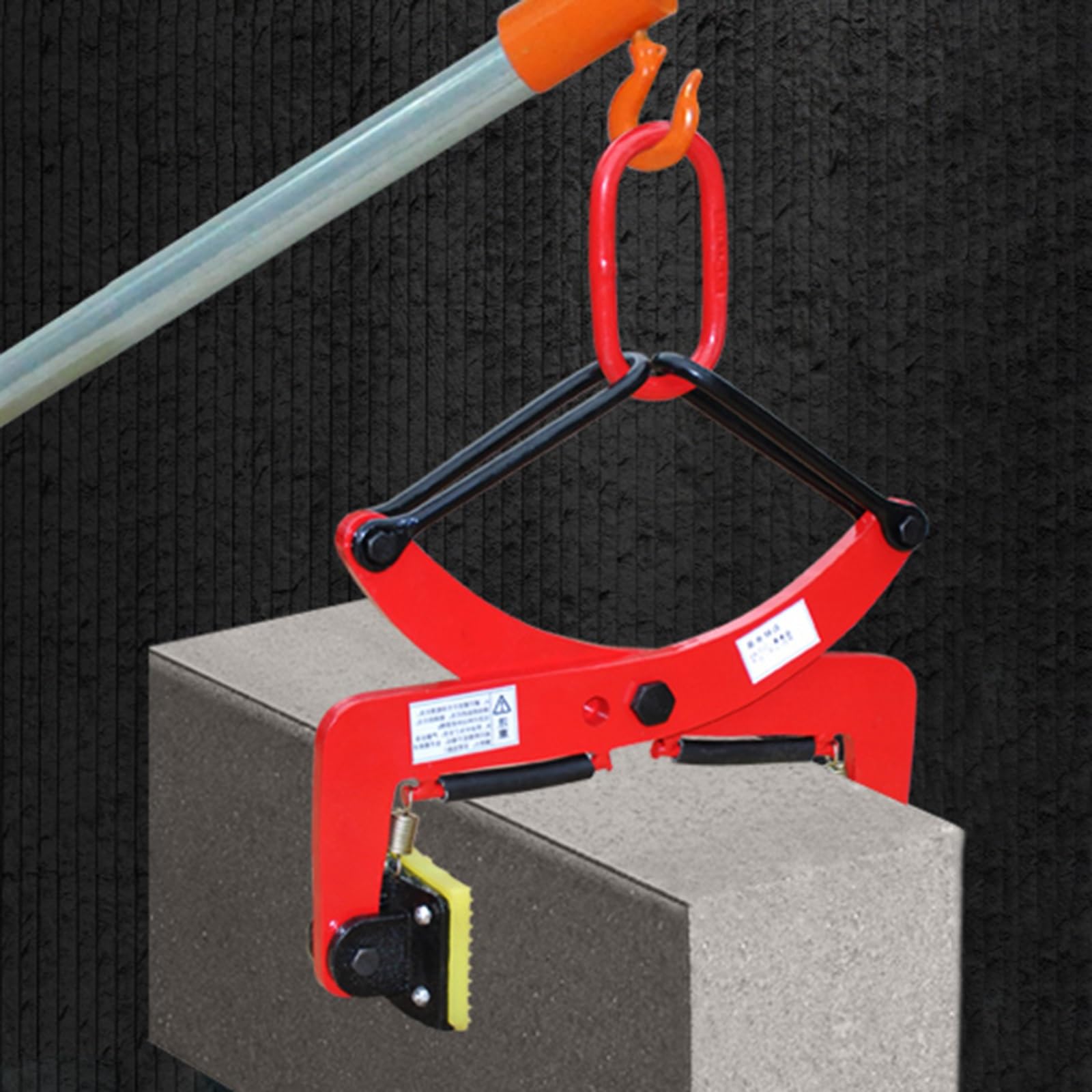Vertical Plate Lifting Clamp, Heavy Duty Alloy Steel Stone Clamps Forklift for Transporting Wood Slab, High Visibility Lifter Tool with Big Jaw Opening 6-30 CM(Opening 4.7-9.4 inch(12-24 cm))