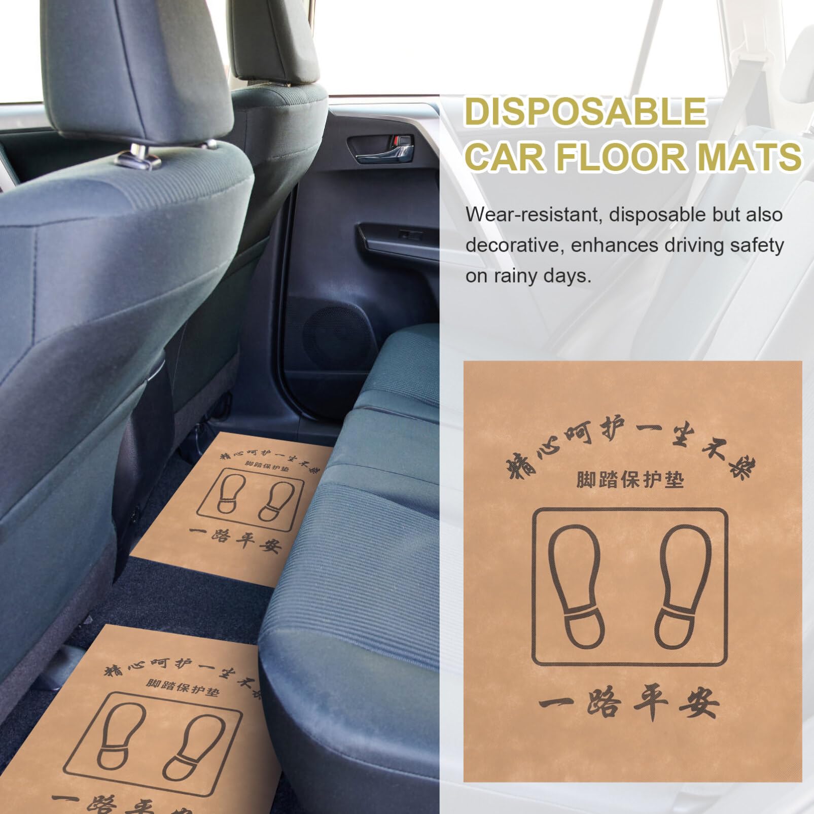 Sosoport 50pcs Disposable Non-Woven Automotive Floor Mats for Car Interior Breathable Car Foot Mats and Easy to Clean — view 5