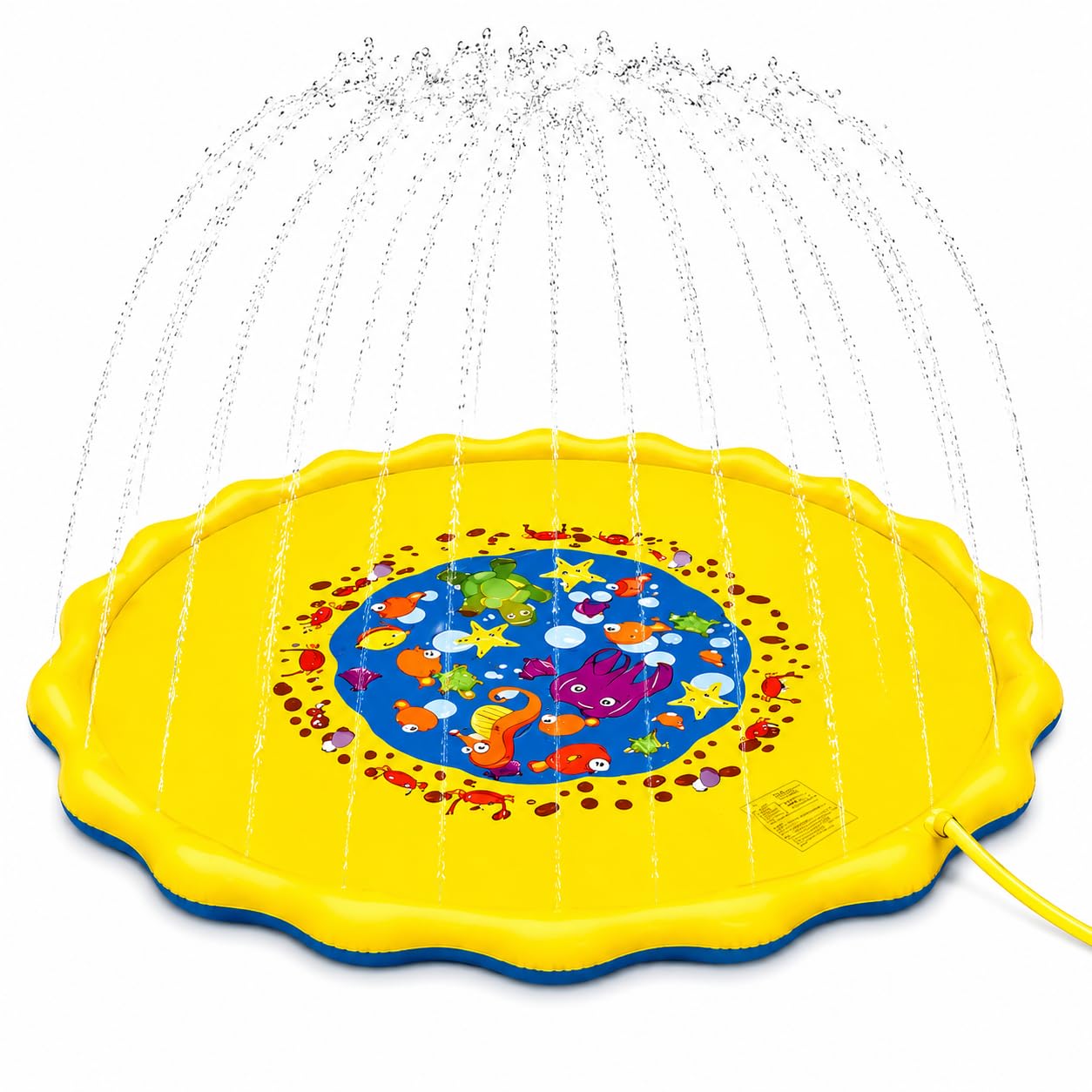 Tappetino Gioco d'Acqua, Tappetino Spruzzi per Bambin e Cani, Piscina Gonfiabile Antiscivolo, Pad Irrigatore, Giardino Giochi Acqua da Esterno Bambini (B, 170cm)