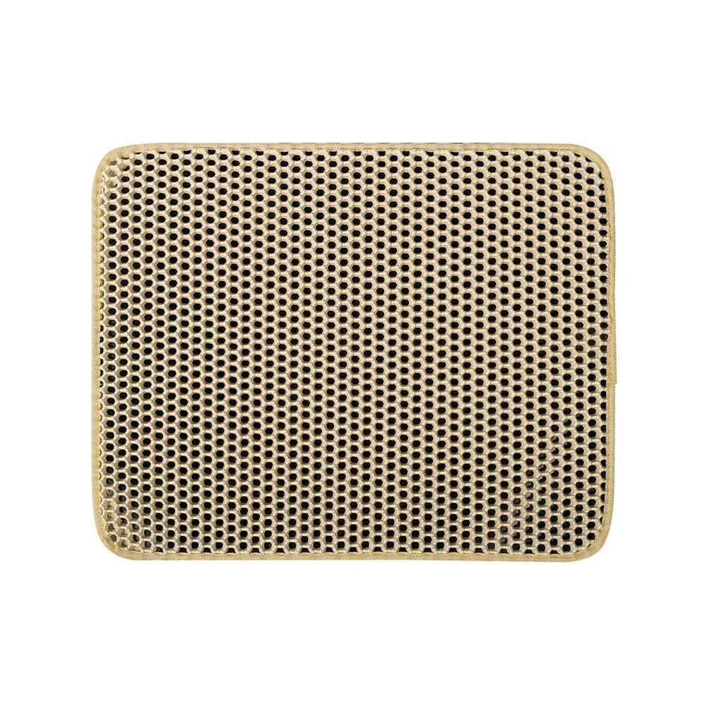 Cat Litter Mat Heavy Duty Washable Pet Floor Protector Box Sand Stopper(White,60x90cm)