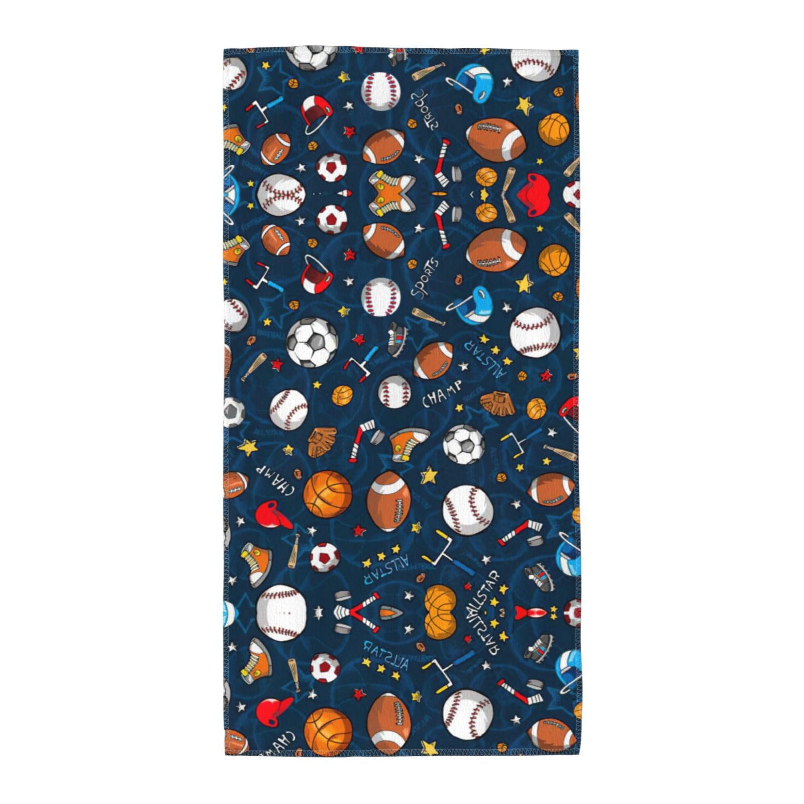 SDEGTHO Sports Baseball Game Soft Absorbent Long Towel For Gym Sports Picnic Leisure Use