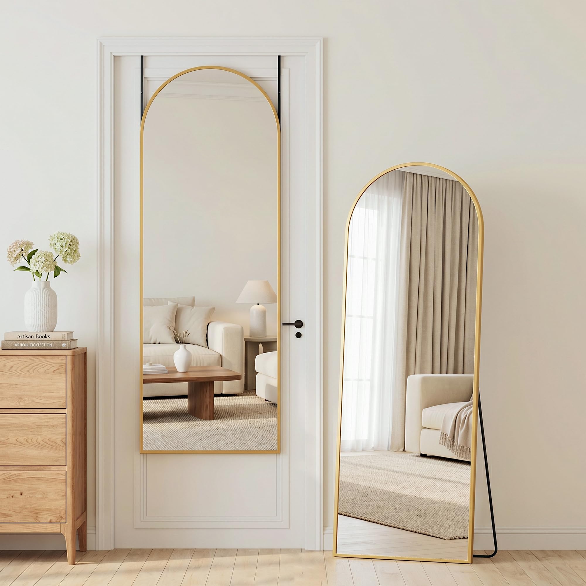 Antok 58x20 Arched Over-the-Door Mirror