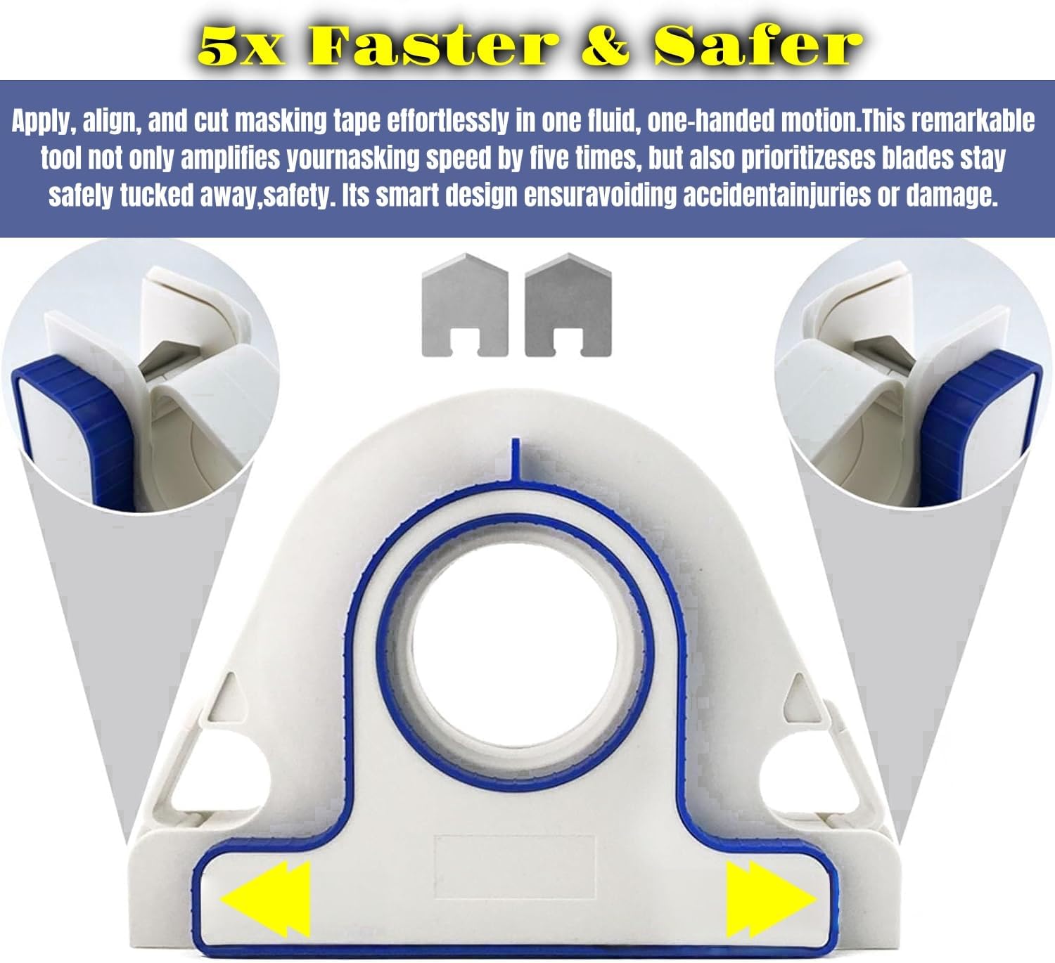 2026 Painters Tape Applicator, Masking Tape Dispenser with Scraper, Masking Paint Tape Applicator Set for Painting Trim, Wall and Floor Painting Includes one roll of Tape