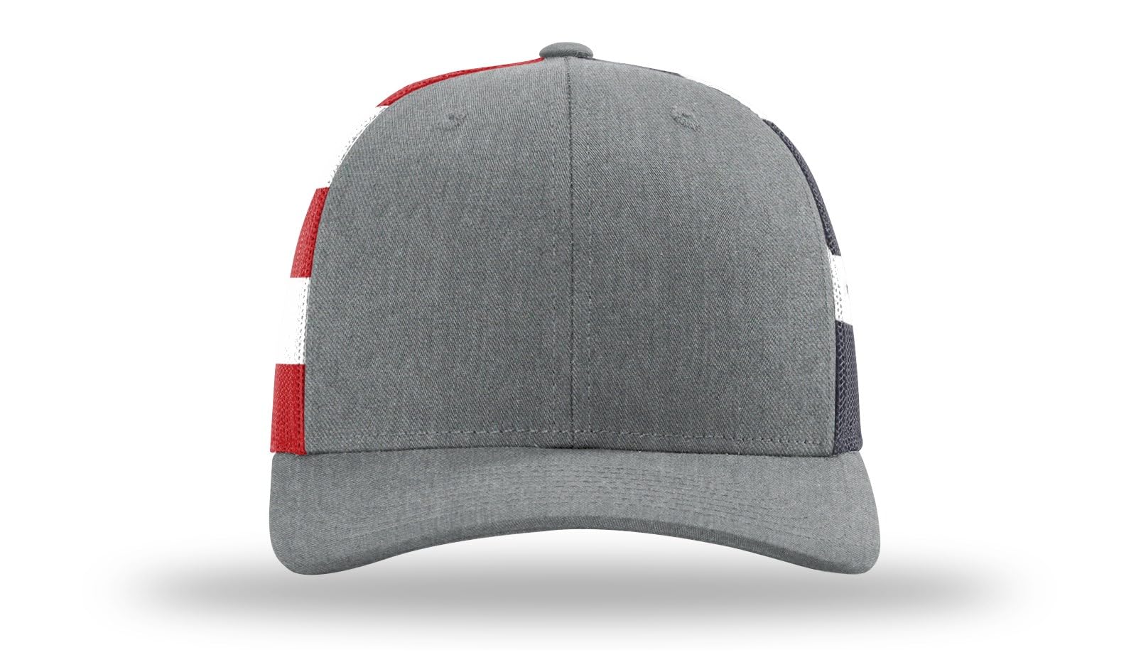 Joe's USA Richardson 112PM Trucker Hat - Premium Adjustable Snapback Hats-OSFM-Heather Grey/Stars Stripes