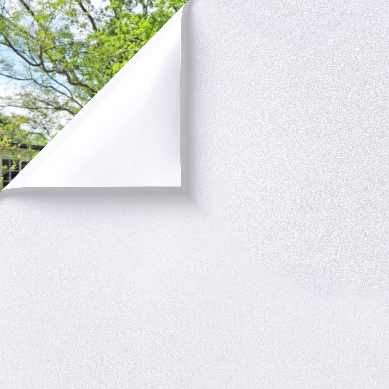 Lifetree Fensterfolie Blickdicht: Milchglasfolie Selbstklebend Fenster Sichtschutzfolie Blickdicht Anti-UV Statische Privatsphäre Haftend Glasfolie ohne Kleber Matt für Zuhause Büro 90 x 200cm