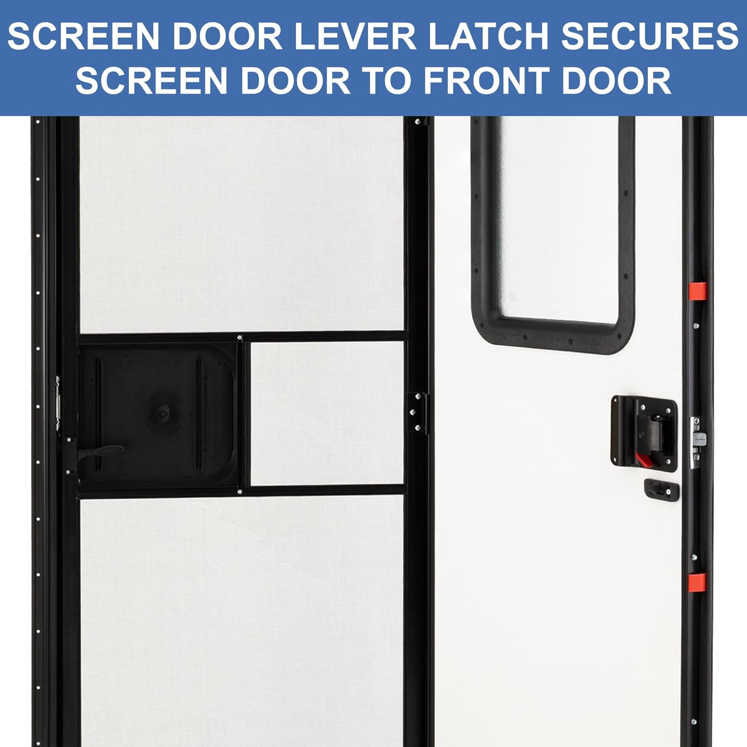 RecPro RV Rounded Entry Door with Screen & Lock | Tempered Glass | Rubber Seals (26" x 72")