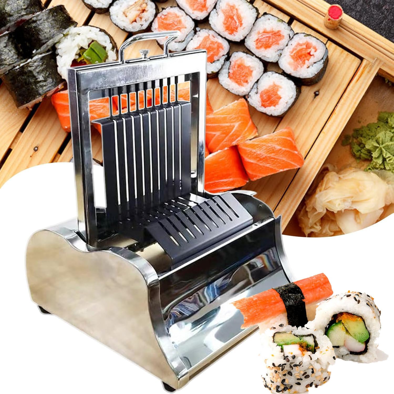 Maszyna do cięcia rolek sushi do domu, zestaw do robienia sushi z 8/10/12 elementami, idealna dla początkujących i profesjonalistów, bezproblemowe tworzenie sushi i precyzyjna segmentacja