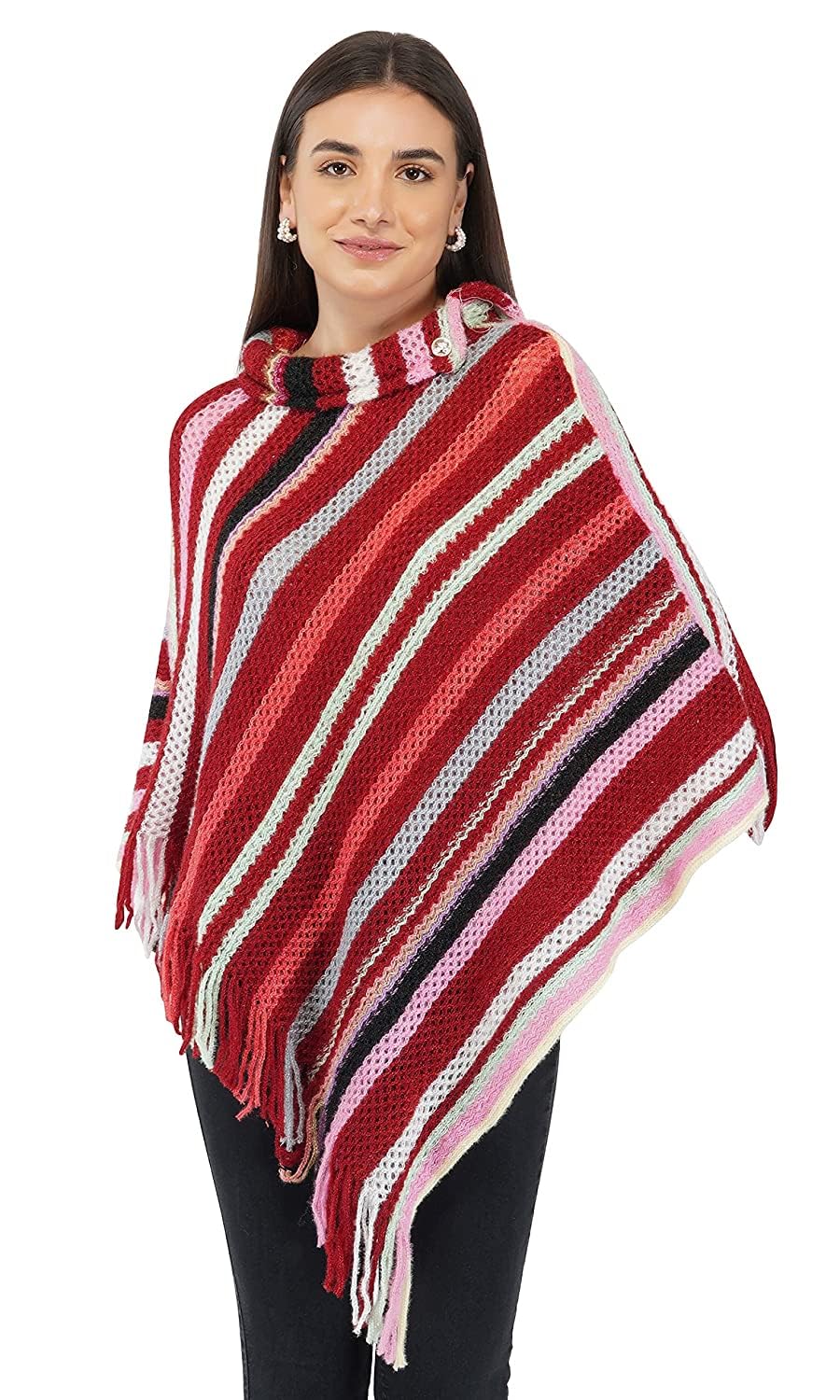 snehprabha Women's Woollen Plain Multi-Colour Winter Designer Poncho Sweater For Women-picture-53