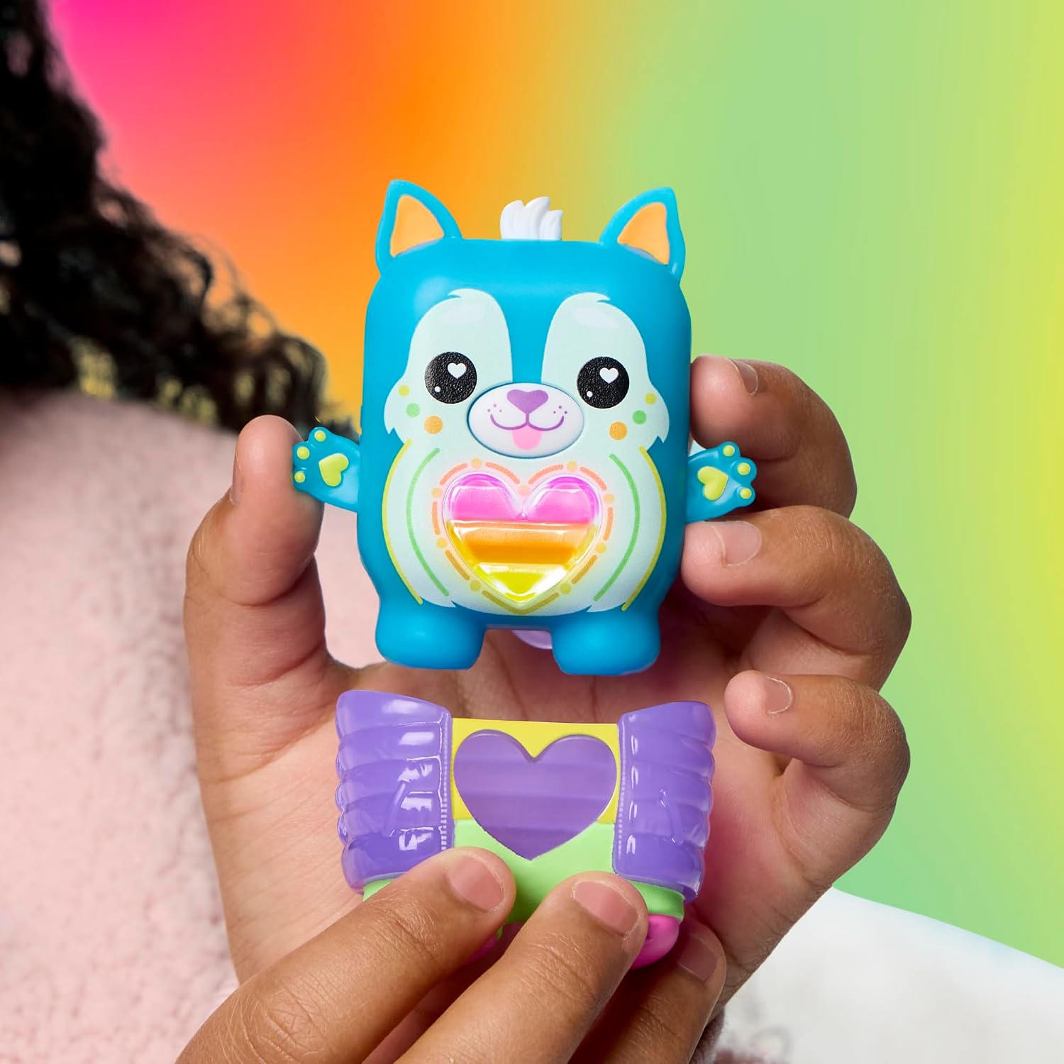 Hasbro Nano-mals Ruffael the Husky Dog, Electronic Pet Dog Toy, 70+ Responses, Interactive Fidget Toys for Girls & Boys Ages 5+ ​