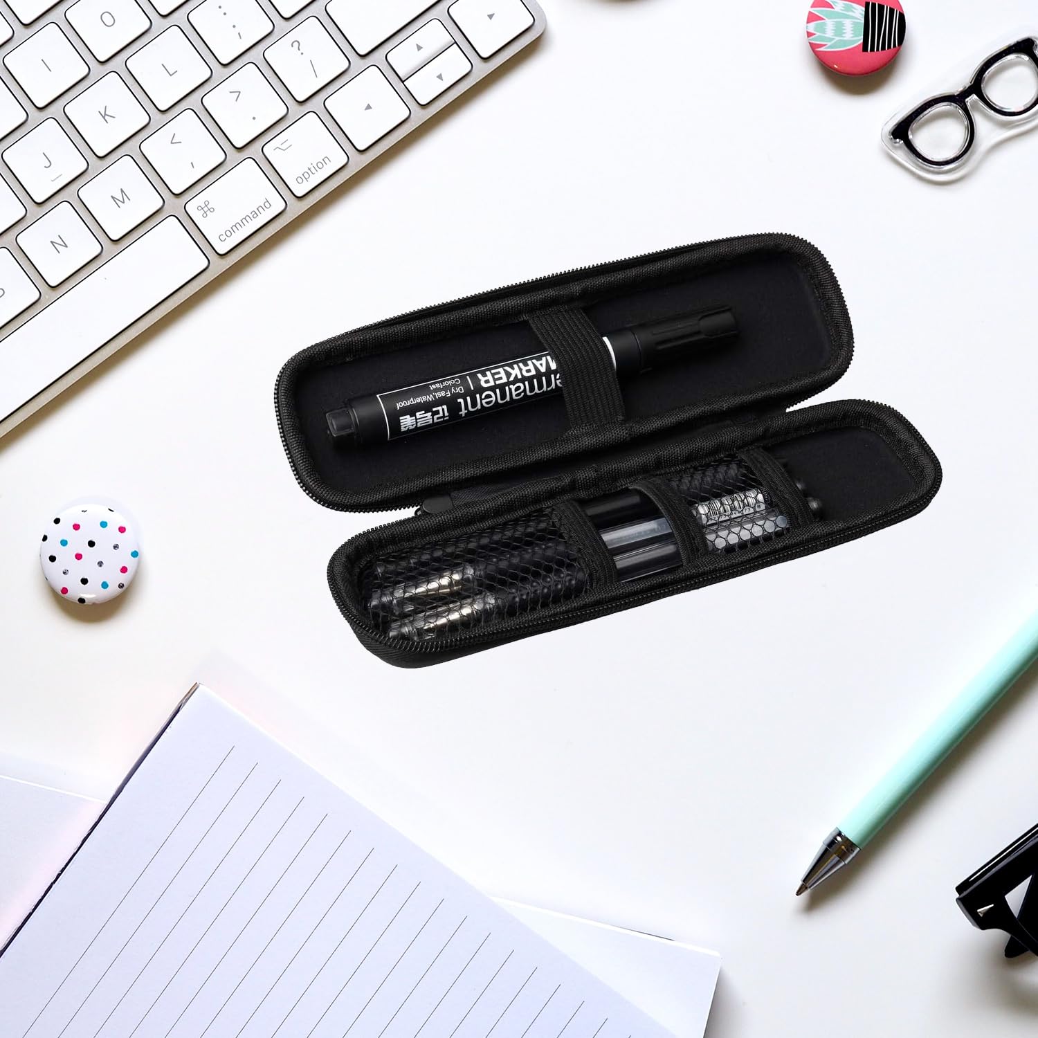 Luckious Hard Shell Pen Case - Durable Stylus Pencil Case Holder Protects Contents from Dust, EVA Pencil Case for Pen - Image 3