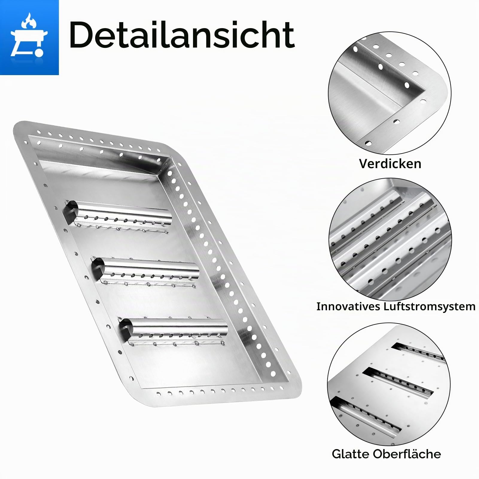 G421-0200-W1 Holzkohlewanne Grill Ersatzteil für Charbroil Gas2coal 3 Brenner Hybrid Gasgrill 463340516 463370519 463336818 463370518 463341918 Aschenbecher Grill Holzkohlepfanne Grillteile