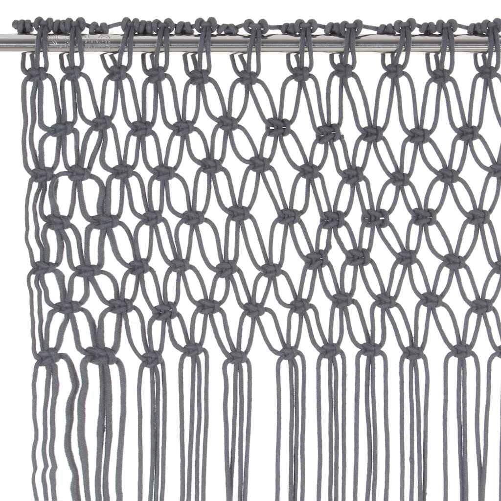 Rideau Macrame 140x240 cm Coton Anthracite
