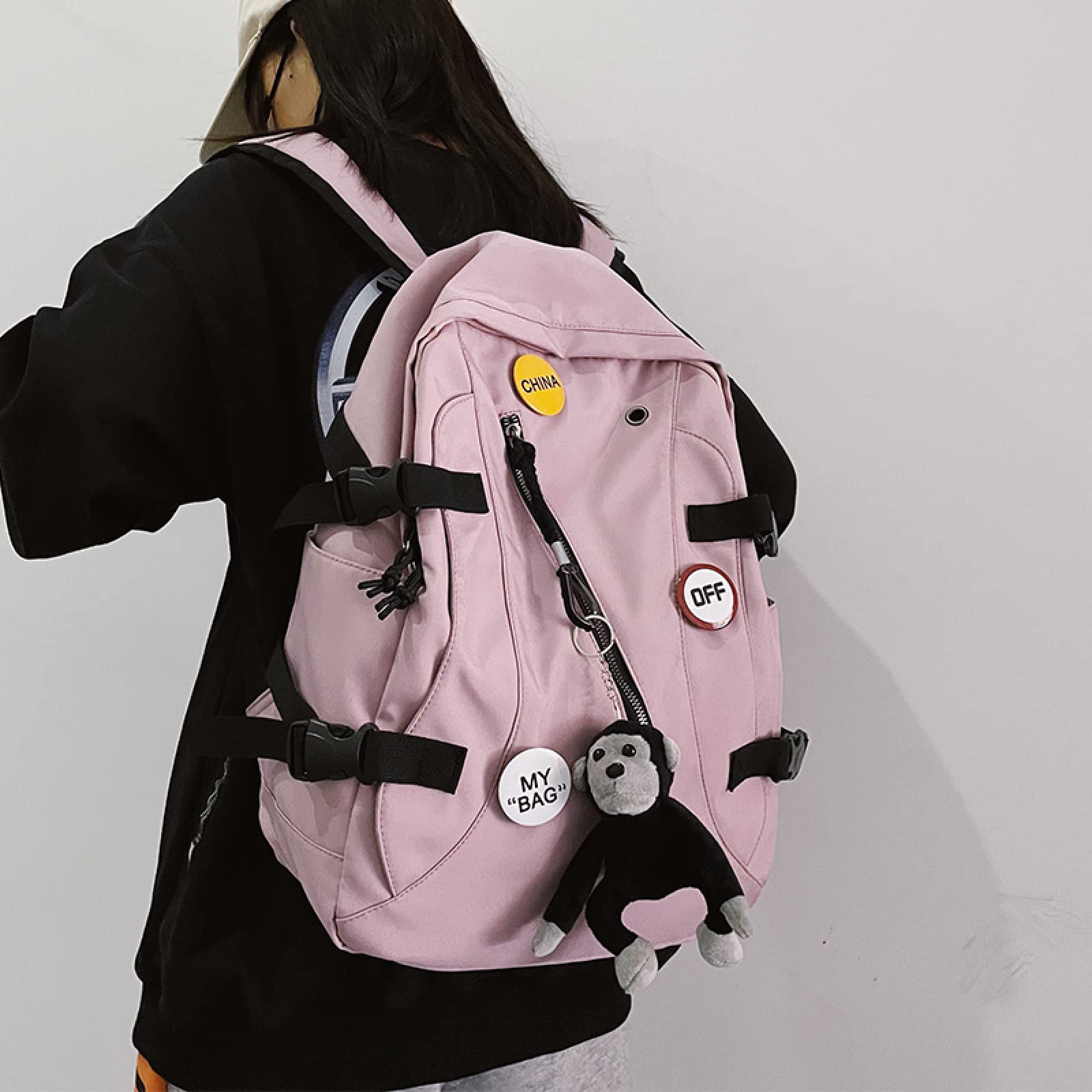 Zaino unisex Zaino da viaggio in nylon impermeabile di grande capacità Borsa da scuola per adolescenti