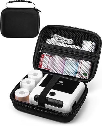Memoking Funda para impresora de etiquetas M220 M200 portátil Bluetooth para impresora de etiquetas M200 M220  Soporte de almacenamiento rollo de