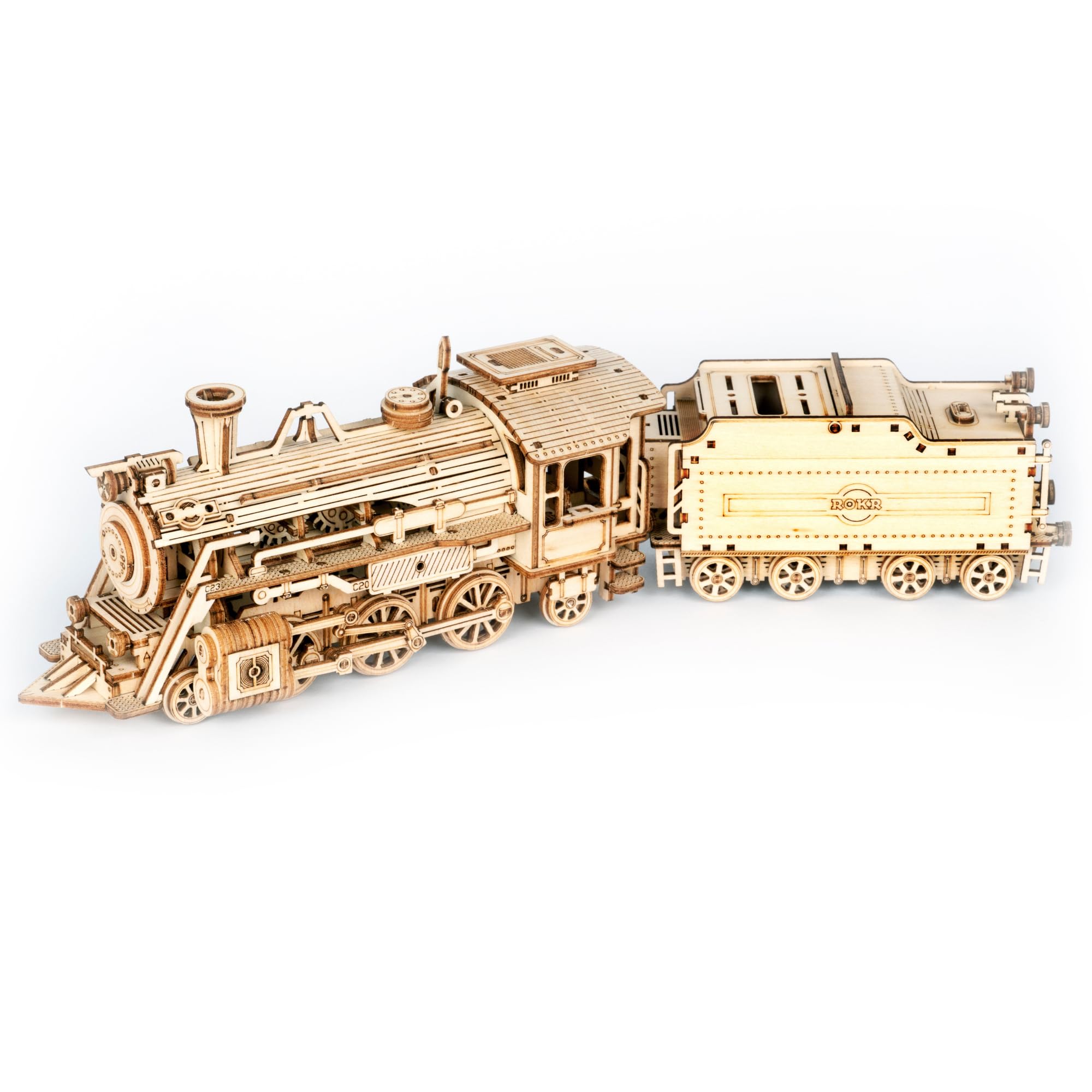 ROKR Puzzle 3D Primer Expreso de Vapor,Maquetas de Madera para Construir,Idea de Regalo de Escritorio para Adolescentes y Adultos