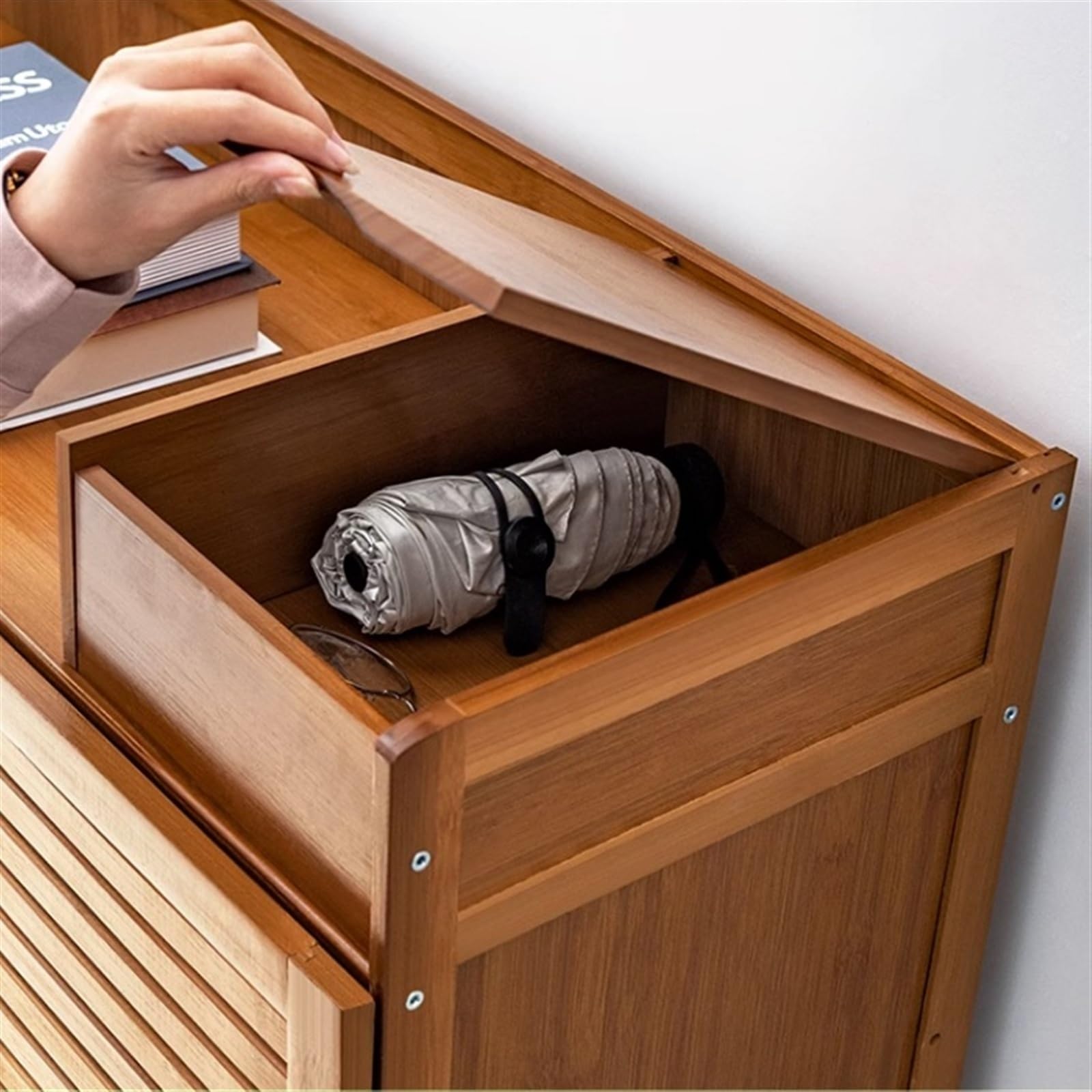 Meuble De Rangement à Chaussures En Bambou à 6/7 Niveaux Avec Portes à Volets - Armoire à Chaussures Autoportante Pour Entrée - Organiseur De Sol Pour Placard étroit, Couloir, Salon (marron) (couleur