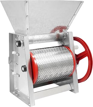 Manual Coffee Peeling Machine, Commercial Coffee Bean Peeler, 66.14-220.46lbs/h Hand Crank Production 2 Discharging Hole 304 Stainless Steel Pea Peeling Machine w/Handwheel Handle