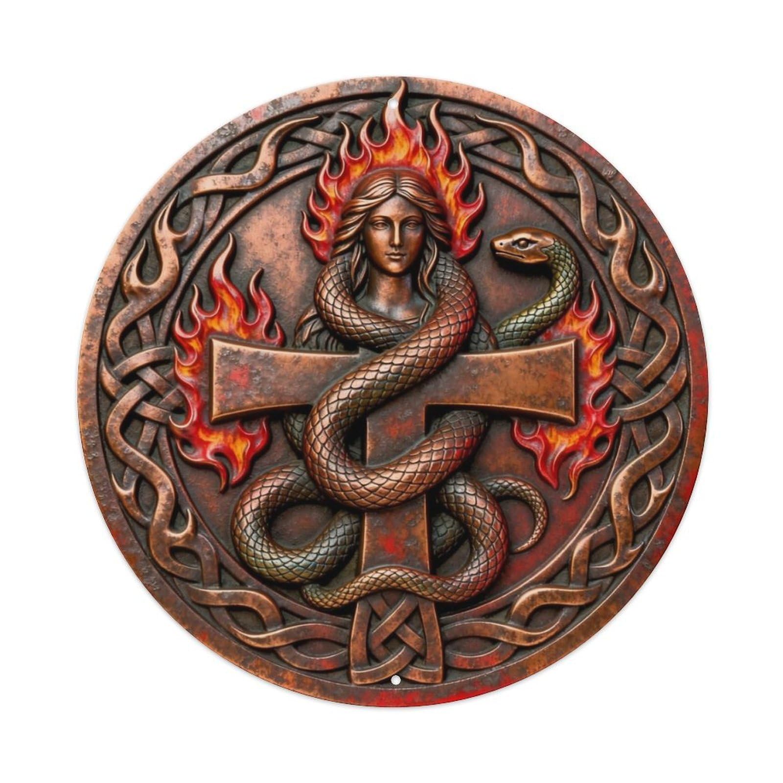 Brigid Snake Spring Fire Celtic Metal Tin Sign Plaque