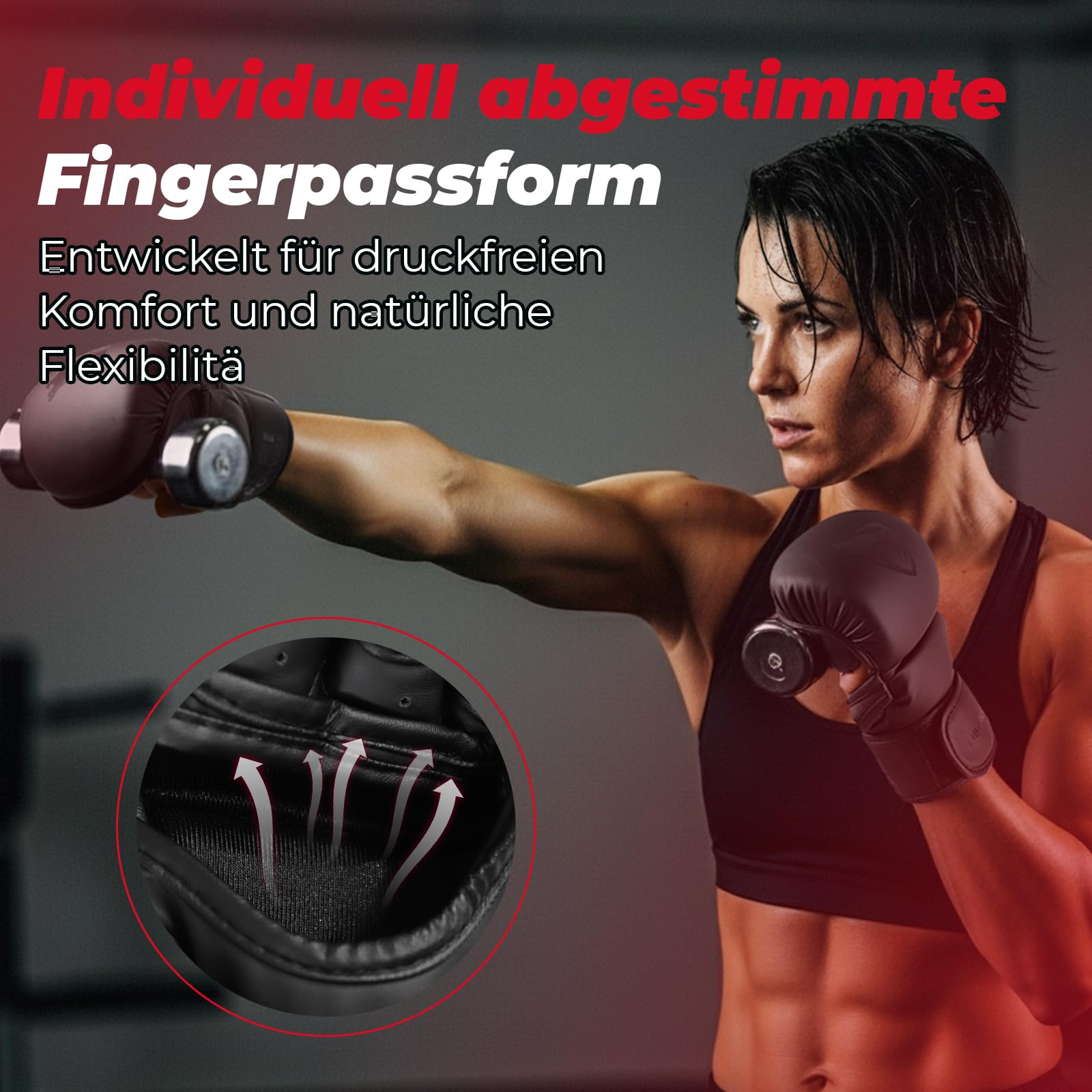 LIBERLUPUS MMA Handschuhe Sparring– Offene Handfläche für Sandsackhandschuhe, Kickboxen, Boxsack Training – Strapazierfähiges Kunstleder mit Handgelenkstütze