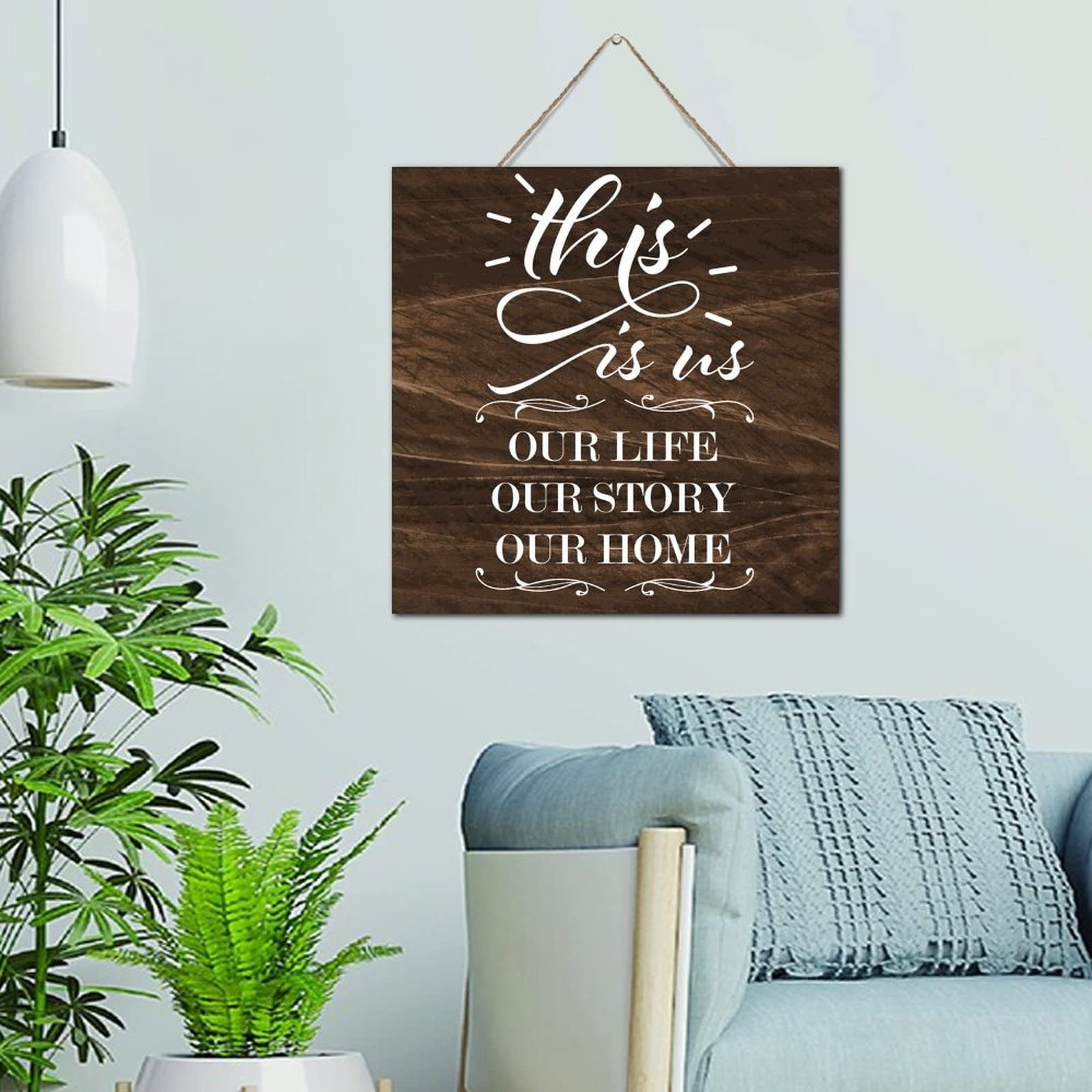 Plaque en bois decoration murale buanderie moderne rustique chic