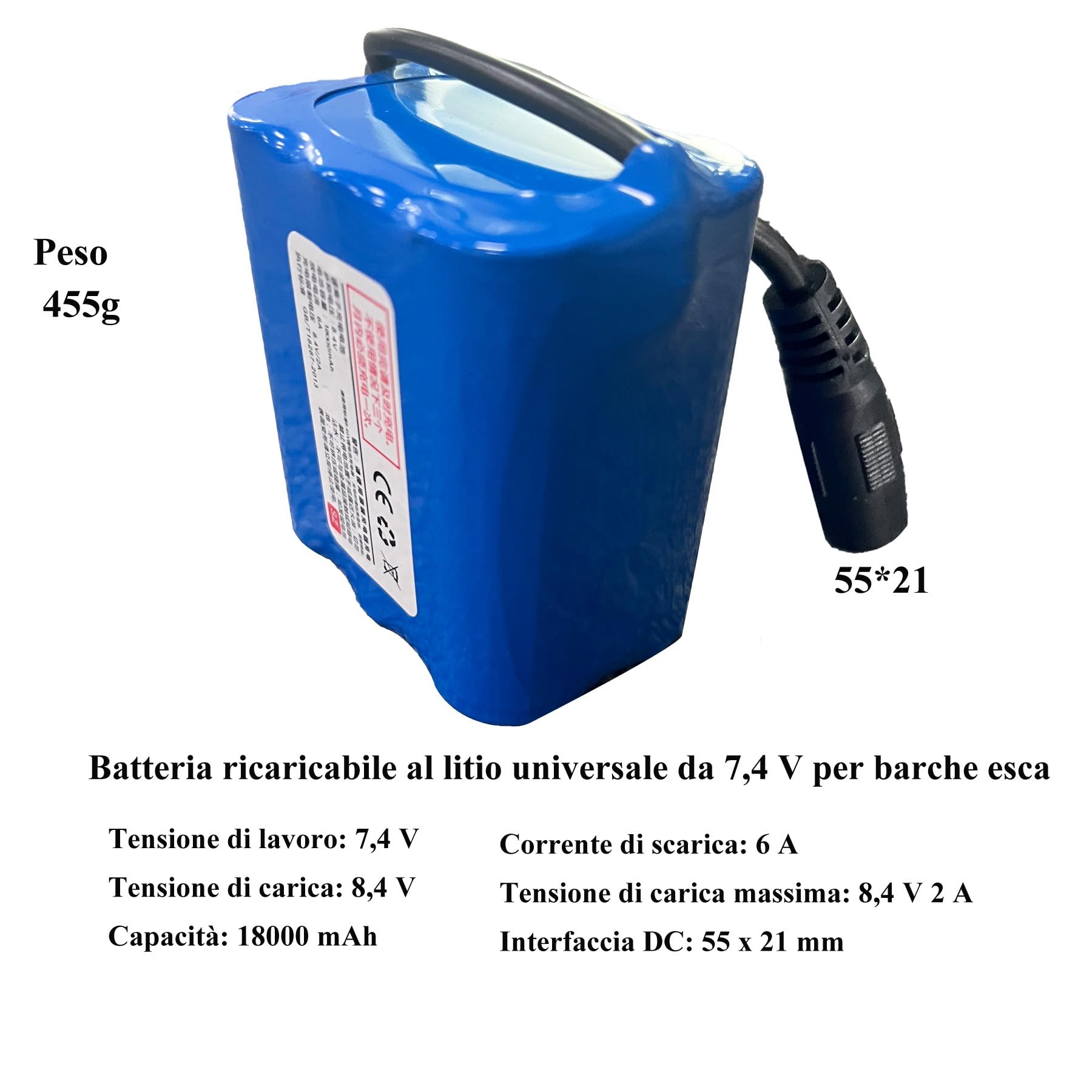Batería recargable Lipo 7,4 V 18000 mAh para barco barco carpfishing batería de repuesto para barcos de pesca Batterias La RC bait boat