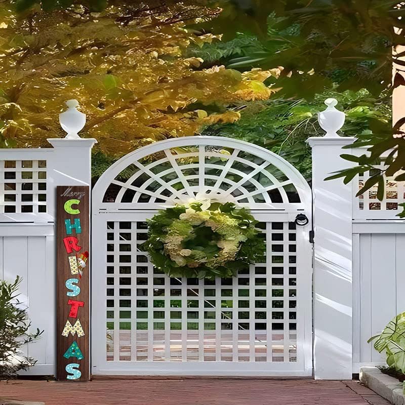Christmas Sign for Front Door, Front Porch Sign Outdoor, Welcome Sign for Front Porch Decorations Welcome Front Door Hanging Sign Decor Thanksgiving Christmas Decorations for Home Porch 8x47 Inch