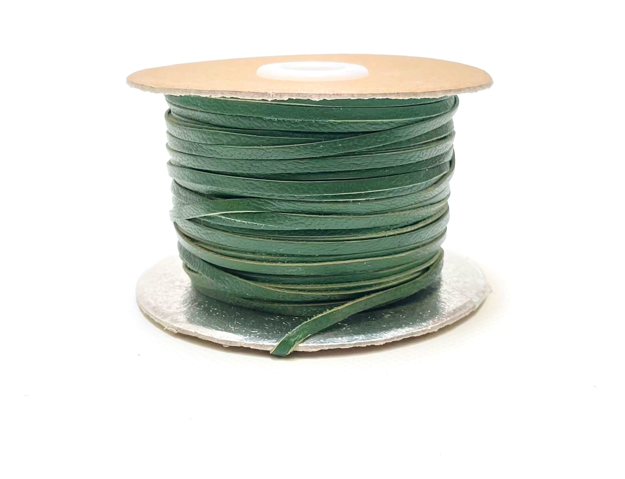 3mm Flat Genuine Leather Cord Thonging Strip Laces Bracelet Necklace Jewellery In (Green, 5 Metres)