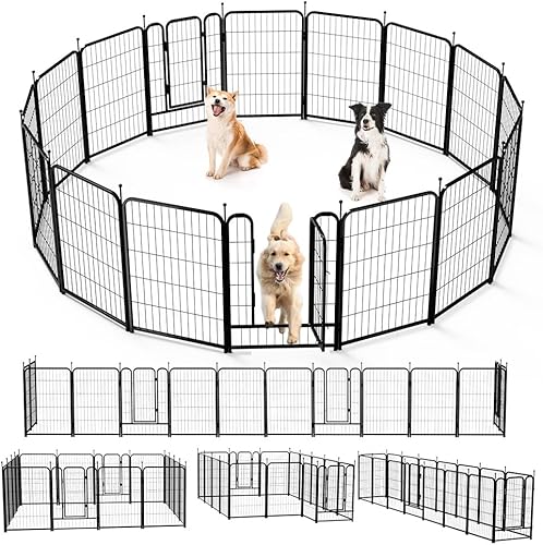 PawGiant Corral para perros de 32 pulgadas para interiores y exteriores, para perros pequeñosmedianosmedianos, de metal, para mascotas, cachorros,