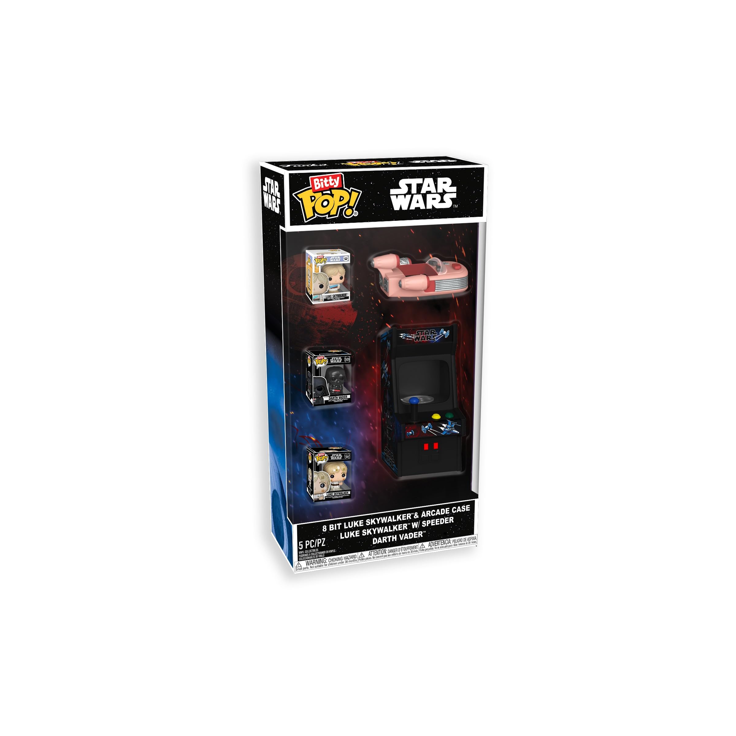 Bitty Pop! Starter Set: Star Wars - 3 Mini Figures - Ride - Arcade - 5 Pieces - Darth Vader - Luke Skywalker