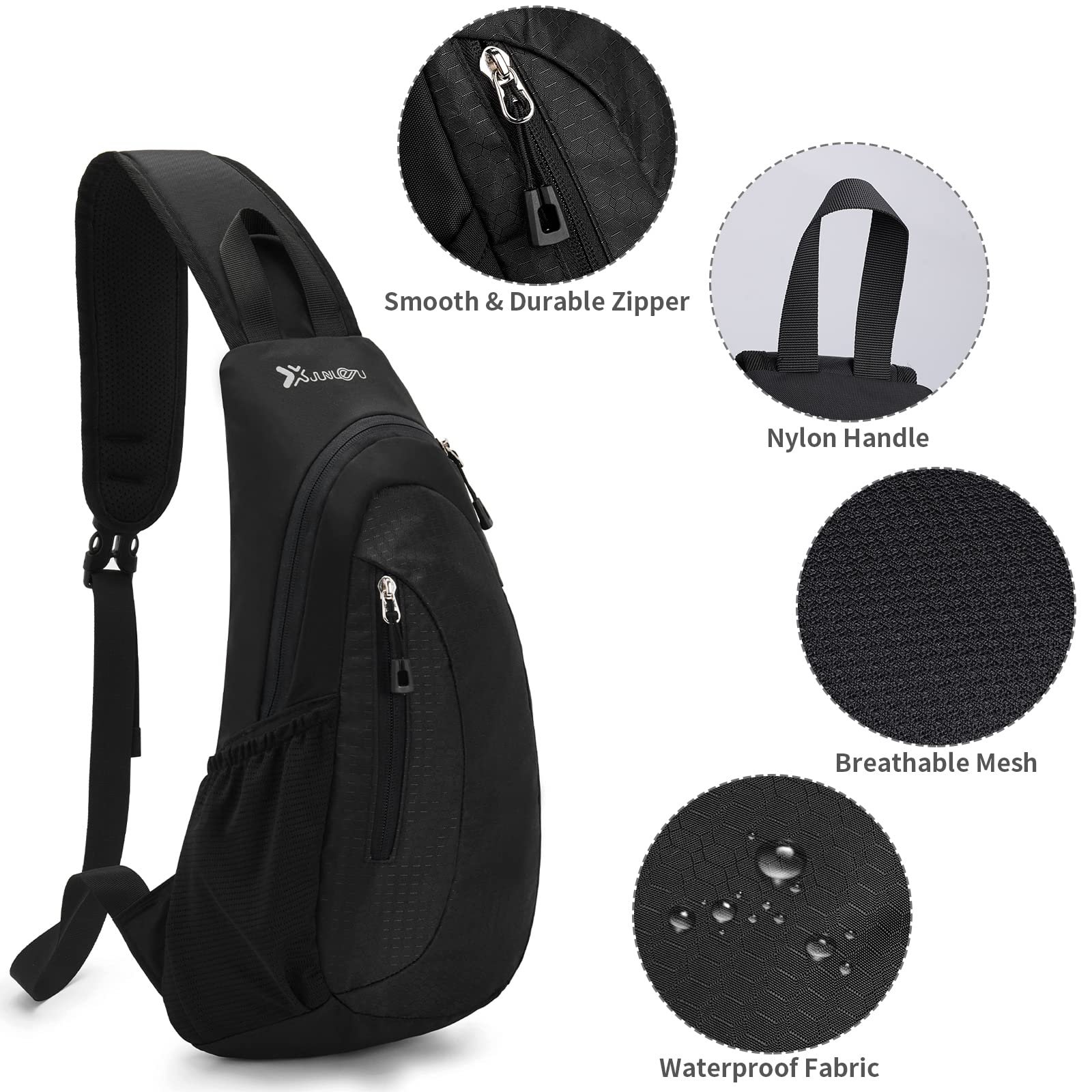 Larkumio Borsa Zaino Marsupio Impermeabile Borsello Uomo Tracolla Borsa A Tracolla di Grande capacità per Viaggio Ciclismo Sport