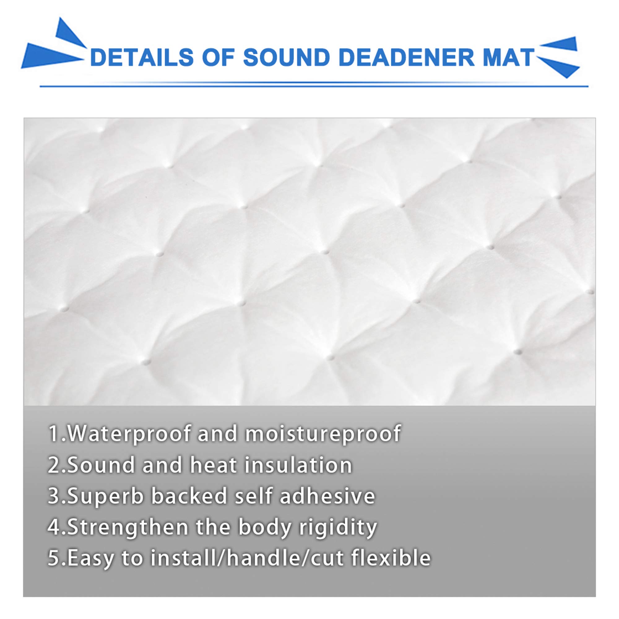 X AUTOHAUX 3Pcs Aislante Térmico Acústico Insonorización Coche Sonido Acústico Ruido Absorbente Humedecimiento Espuma 31.5"X19.7"