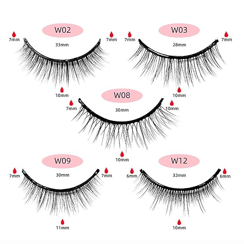 Miniatura 2 de Pestañas autoadhesivas, pestañas postizas impermeables de aspecto natural para maquillaje fácil de poner (W09)